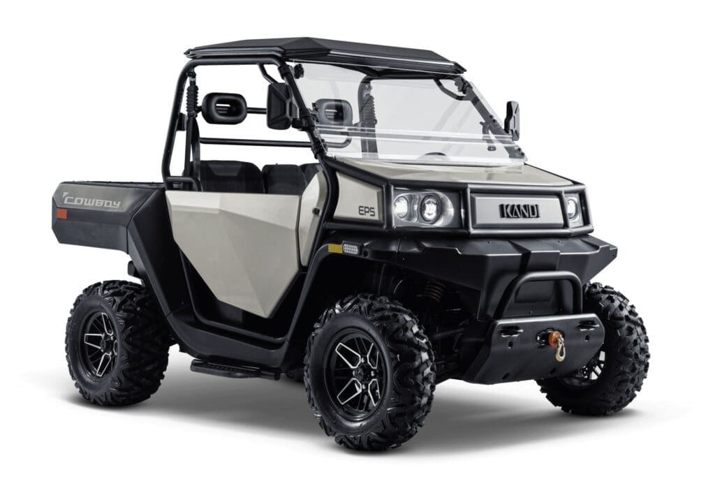 Sand Kandi Cowboy e5000 electric vehicle, front diagonal view