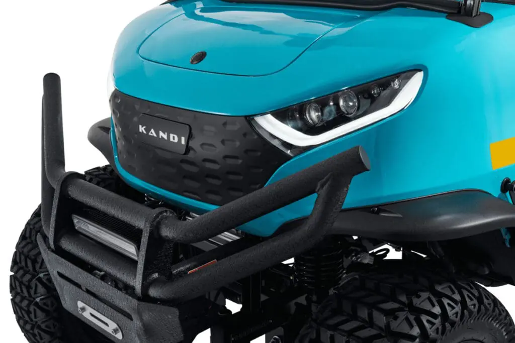 Blue Kandi KS6 Pro electric golf cart, front view