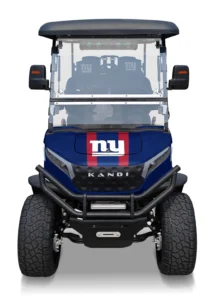 New York Giants branded Kandi electric golf cart, front view
