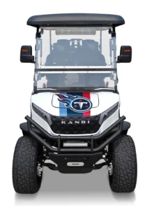 Tennessee Titans themed Kandi electric golf cart, front view