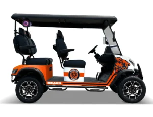 Chicago Bears themed Kandi electric golf cart, right side view