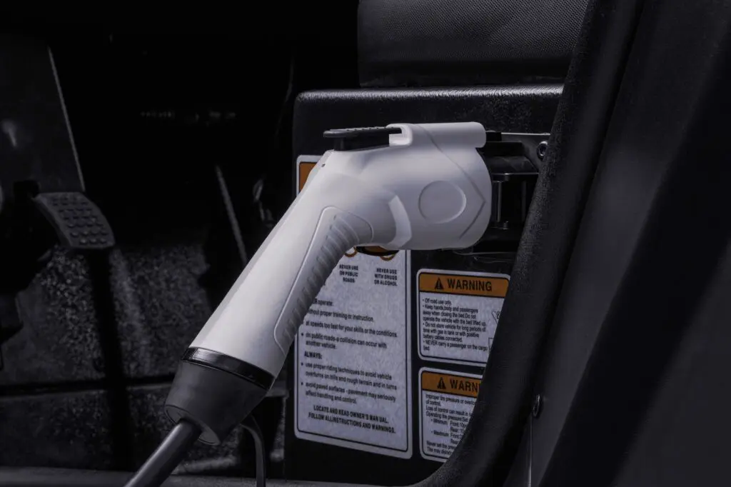 Detail of Kandi Cowboy e5000 electric vehicle front components